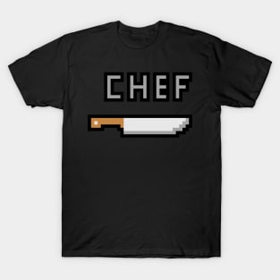 Pixelated Chef Knife with "Chef" T-Shirt